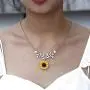 NICEMOVIC Sunflower Pearl Necklace Sweet Resin Daisy Flower Choker Necklace Leaf Pendant Necklace Fashion Jewelry Gift for Women and Girls.(Silver) NICEMOVIC Sunflower Pearl Necklace Sweet Resin Daisy Flower Choker Necklace Leaf Pendant Necklace Fashion Jewelry Gift for Women and Girls.(Silver)