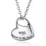 Gisunye Cremation Urn Necklace for Ashes Urn Jewelry,Forever in My Heart Carved Locket Stainless Steel Keepsake Waterproof Memorial Pendant for mom & dad with Filling Kit…
