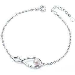 S925 Sterling Silver snowflake Infinity Cross Adjustable Link Bangle Bracelet for Women