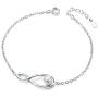 S925 Sterling Silver snowflake Infinity Cross Adjustable Link Bangle Bracelet for Women