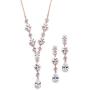 Mariell 14K Rose Gold Plated Cubic Zirconia Wedding Necklace & Earrings Bridal Jewelry Set for Brides