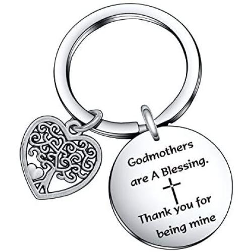 De&ai Godmother Appreciation Keychain, Jewelry for Godmother Birthday Mothers Day Christmas Christening Gift