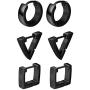 ORAZIO 3 Pairs Stainless Steel Triangle Square Round Hoop Earrings for Men Women Geometric Huggie Earrings Silver Tone Gold Tone Black
