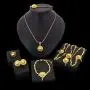 Yulaili Womens Ethiopian Necklace Eritrean Wedding Costume Gold Bridal African Traditional Jewellery Hairpin Forehead Hair Pieces