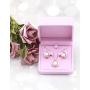 Rose Gold Pearl Jewelry Set Women Two Tone Circle Pearl Enameled Leverback Earrings and Pendant Necklace Bridal Bridesmaids Wedding Jewelry Set