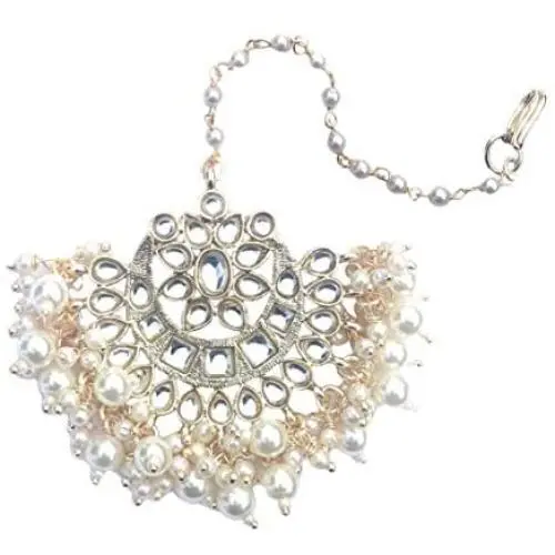 The Tikka Shop - Traditional Indian Maang Tikka - Statement Bollywood Hair Jewelry for Wedding Party Bridal & Bridesmaid - Goldtone headpiece for Women The Tikka Shop - Traditional Indian Maang Tikka - Statement Bollywood Hair Jewelry for Wedding Party Bridal & Bridesmaid - Goldtone headpiece for Women