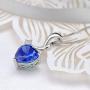 Uloveido Silver Color Crystal Heart Pendant Infinity Necklace Cubic Zirconia Valentines Jewelry for Women Y1070