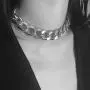 Punk Sliver Chain Links Choker Necklace Jewelry for Women 15inch Thick Chain Choker Necklace
