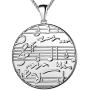 beautlace Round Coin Musical Note Necklaces 18K Gold/Silver/Black Gun Plated Treble Clef Music Note Staves Jewelry for Men and Women