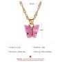Kercisbeauty Butterfly Necklace for Women and Girls Acrylic Insect Necklace with Water Ripple Chain Gift Gold Jewelry