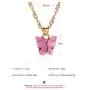 Kercisbeauty Butterfly Necklace for Women and Girls Acrylic Insect Necklace with Water Ripple Chain Gift Gold Jewelry