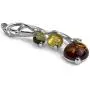 Sterling Silver Multicolor Natural Amber Pendant Necklace Chain 18 Inches Sterling Silver Multicolor Natural Amber Pendant Necklace Chain 18 Inches