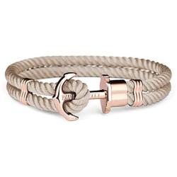 PAUL HEWITT Anchor Bracelet Women PHREP - Sailcloth Bracelet for Women, Nylon Bracelet for Women (Hazelnut) with Anchor Jewelry Made of IP Stainless Steel (Rose Gold), Beautiful Jewelry for Women