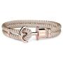 PAUL HEWITT Anchor Bracelet Women PHREP - Sailcloth Bracelet for Women, Nylon Bracelet for Women (Hazelnut) with Anchor Jewelry Made of IP Stainless Steel (Rose Gold), Beautiful Jewelry for Women