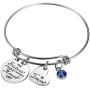 Haoze Not Sisters by Blood But Sisters by Heart Bracelet Bracelets 12 Months Color Birthstone and Elegant Butterfly Heart Pendant Bracelet Sister jewelry