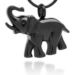 LYFML Cremation Jewelry Urn Necklace Elephant Memorial Ashes Pendant Made of Titanium Steel, Animals Series Come with Filling Kit