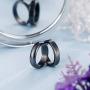 LIU JUN Genuine Hematite Rings for Women Men，Unisex Couple Magnetic Black Stone Anxiety Balance Rings That Absorb Negative Energy and Break for Teen Girls Cute Cool Friendship Gifts Jewelry 2pcs