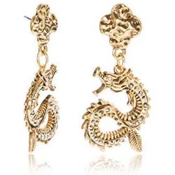 Rambling Rose Fashion Snake Drop Earrings for Women Men Gold Color Crystal Alloy Statement Exaggerated Earrings Animal Jewelry