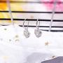 Sllaiss Heart Earrings Hollow Shaped S925 Sterling Silver Leverback Earrings for Women Girls Dangle Drop Earrings
