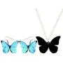 DUOWEI Acrylic Morpho Butterfly Earrings and Chain Necklace Monarch Butterfly Jewelry Sets Charms Insect Dangle Drop Pendant Ornament Gifts for Women Girls Teens