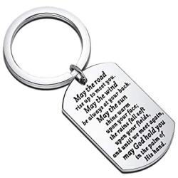 Gzrlyf May The Road Rise to Meet You Irish Blessing Keychain Irish Blessing Gifts Coworker Leaving Gifts