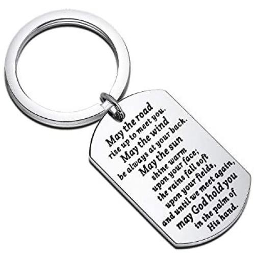 Gzrlyf May The Road Rise to Meet You Irish Blessing Keychain Irish Blessing Gifts Coworker Leaving Gifts