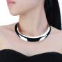 Jerollin Gold/Silver Choker Collar Necklaces for Women, Stainless Steel Gold Statement Necklace Open Choker Bib Necklace African Jewelry Necklace