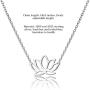 Dainty Lotus Necklace S925 Sterling Silver Yoga Pendant Necklace Graduation Gift for Women