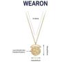 WEARON Coin Necklace for Women Girls 14k Gold Plated Dainty Round Medallion Pendant Necklace Jewelry Gifts
