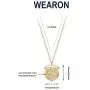 WEARON Coin Necklace for Women Girls 14k Gold Plated Dainty Round Medallion Pendant Necklace Jewelry Gifts WEARON Coin Necklace for Women Girls 14k Gold Plated Dainty Round Medallion Pendant Necklace Jewelry Gifts