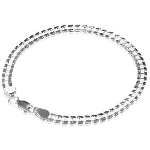 YOSI ALTMANN – 925 Sterling Silver 4mm Link Chain Modern Style Bracelet.