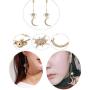 moon star earring with chain - moon earrings dangle - sun and moon earrings for women,Gift for wedding or Daily Wear