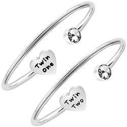 Gzrlyf Twin Cuff Bracelets Twin One Twin Two Jewelry Twin Gifts for Twins