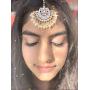 The Tikka Shop - Traditional Indian Maang Tikka - Statement Bollywood Hair Jewelry for Wedding Party Bridal & Bridesmaid - Goldtone headpiece for Women