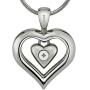 The Eternity Heart Real Rhodium Silver Finish Cremation Jewelry Urn Ashes Pendant Keepsake Memorial Necklace 20” Snake Chain