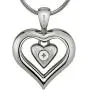 The Eternity Heart Real Rhodium Silver Finish Cremation Jewelry Urn Ashes Pendant Keepsake Memorial Necklace 20” Snake Chain