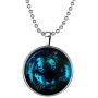 Liavys Tiger Charm Pendant Fashionable Glass Necklace - Glow in The Dark - 23'' Ball Style Chain - Unique Gift and Souvenir