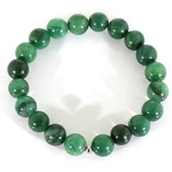 NirvanaIN Genuine African Jade Beads Bracelet, Jade Beads Bracelet, African Jade Gemstone Jewelry, Jade Gemstone Stretch Bracelet, Beaded Bracelet