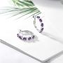 Gem Stone King 2.74 Ct Round Purple Amethyst 925 Sterling Silver Hoop Earrings