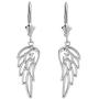 Fine 925 Sterling Silver Guardian Angel Filigree Wing Dangle Earrings