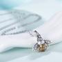 EleQueen 925 Sterling Silver Vintage Inspired Brown Crystals Queen Bee Pendant Necklace Bracelet Ring Jewelry for Women Girls
