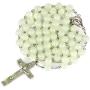 Glow in The Dark Rosary Necklace- Luminous Catholic Round Beads Religious Jesus Crucifix for Hanging Pray Rosaries Necklace Jewelry Noctilucent Cross Necklace Gift for Boys Girls Men Women