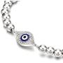 COOLSTEELANDBEYOND Beads Bracelet for Women Men with Cubic Zirconia Protection Evil Eye