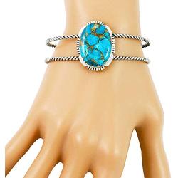 Turquoise Bracelet Sterling Silver 925 & Genuine Copper-Infused Matrix Turquoise (Choose Style)