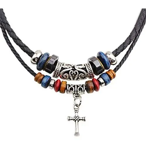 Beulous Choker Necklace for Men Jewelry Boho Jewelry for Women Hipppie Jewelry Wolf Tooth Cross Pendant Beaded Ankn Necklace Black Panther Necklace for Men Beulous Choker Necklace for Men Jewelry Boho Jewelry for Women Hipppie Jewelry Wolf Tooth Cross Pendant Beaded Ankn Necklace Black Panther Necklace for Men