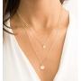 Gold Plated 925 Sterling Silver 6mm Small Disc Dainty Letter Pendant Necklace Personalized Hypoallergenic Initial Heart Engraved Jewelry Women Girls Birthday Gift