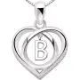 ALOV Jewelry Sterling Silver Initial Letter Alphabet Love Heart Cubic Zirconia Pendant Necklace ALOV Jewelry Sterling Silver Initial Letter Alphabet Love Heart Cubic Zirconia Pendant Necklace