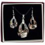 GlassOfVenice Gemma Murano Glass Necklace and Earrings Set - Black