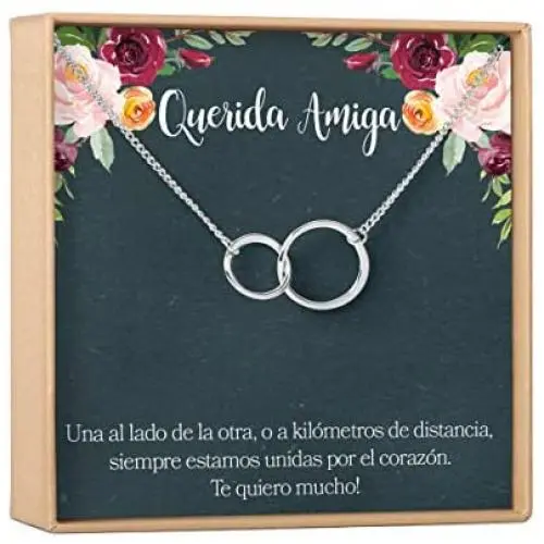 Collar Regalo Para Amiga: Joyería, Mejor Amiga, Cumpleaños, Navidad, 2 Asymmetrical Circles (silver-plated-brass, NA) Collar Regalo Para Amiga: Joyería, Mejor Amiga, Cumpleaños, Navidad, 2 Asymmetrical Circles (silver-plated-brass, NA)
