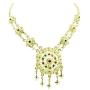 Siwalai Thai Traditional Gold Plated Multicolor Crystals Necklace Earrings Bracelet Jewelry Set 18 Inches